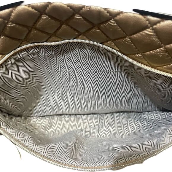Steve Madden Gold Quilted Laptop Bag - Picture 6 of 8